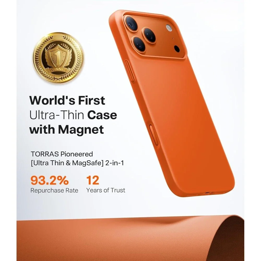 TORRAS Magnetic Slim Fit for iPhone 17 Pro Case 6.3 inch, Ultra-Thin